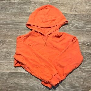 Orange Cropped Hoodie